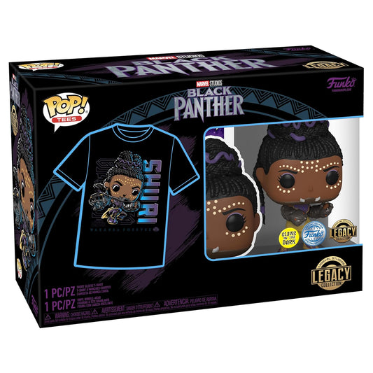 Funko Pop! & Tee: Marvel - Black Panther Shuri - Large (L) - T-Shirt Maglietta - Figura in Vinile da Collezione