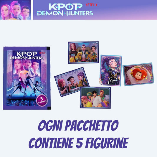 KPop Demon Hunters 20 Pacchetti Bustine (100 Figurine) Stickers Dyramix