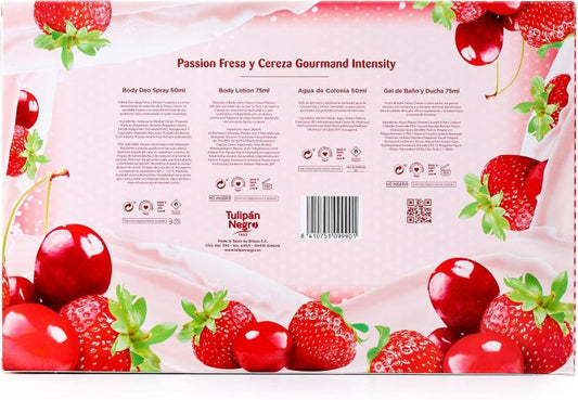 Tulipan Negro Sweet Fragola Confezione 4Pz Profumo Bagnoschiuma Deo Crema Corpo