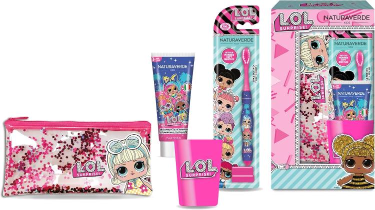 Naturaverde Kids Lol Surprise Kit Dentifricio Spazzolino Bicchiere E Pochette