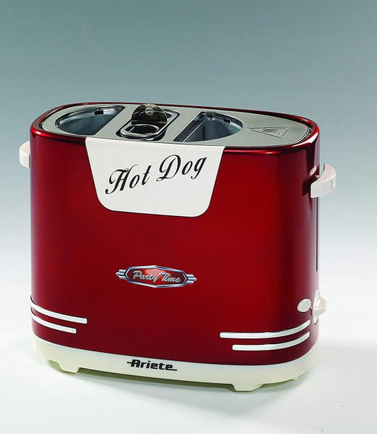 ARIETE MACCHINA PER HOTDOG 0186 PARTY TIME 650W HOT DOG MAKER ROSSA STILE RETRO