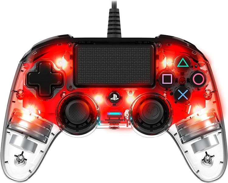 CONTROLLER NACON WIRED PS4 LUMINOSO COMPACT LIGHT EDITION LED ROSSO PAD NUOVO