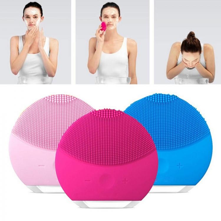 Spazzola Silicone Per Pulizia Cura Viso Pelle Massaggio Esfoliante Massaggiatore