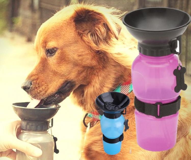 BORRACCIA PORTATILE CANE GATTO ANIMALI DISPENSER BEVERINO ACQUA CIOTOLA VIAGGIO