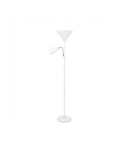 Lampada Piantana Led Da Terra 2 Luci E27 Braccio Flessibile Lettura Divano D23-B