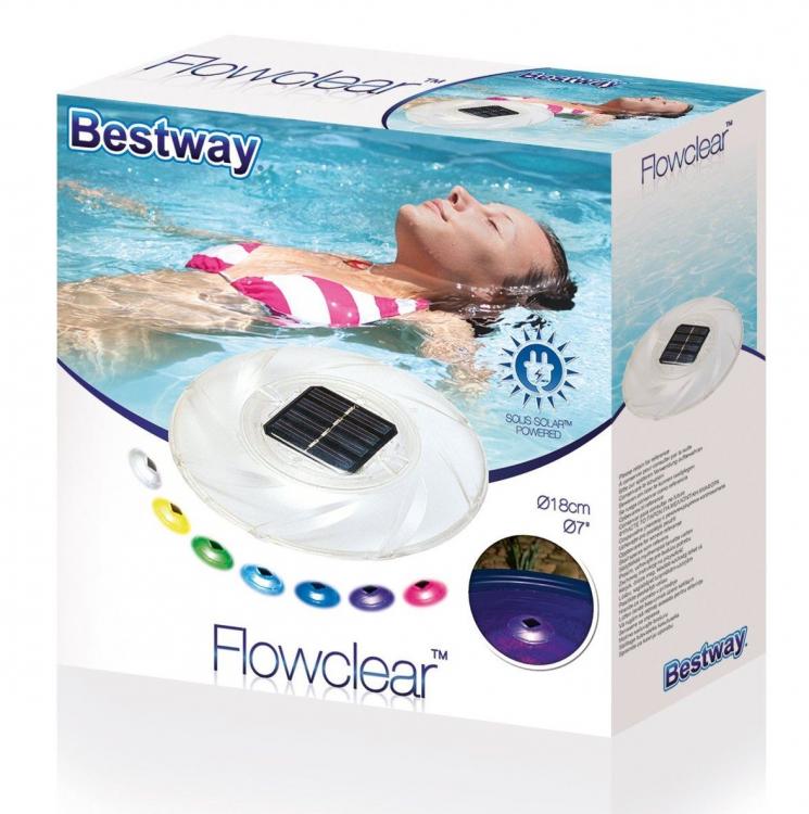 BESTWAY -LUCE LED FARO PISCINA SOLARE GALLEGGIANTE CROMOTERAPIA LAMPADA GIARDINO