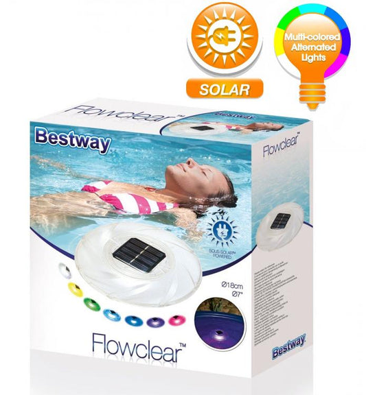 BESTWAY -LUCE LED FARO PISCINA SOLARE GALLEGGIANTE CROMOTERAPIA LAMPADA GIARDINO