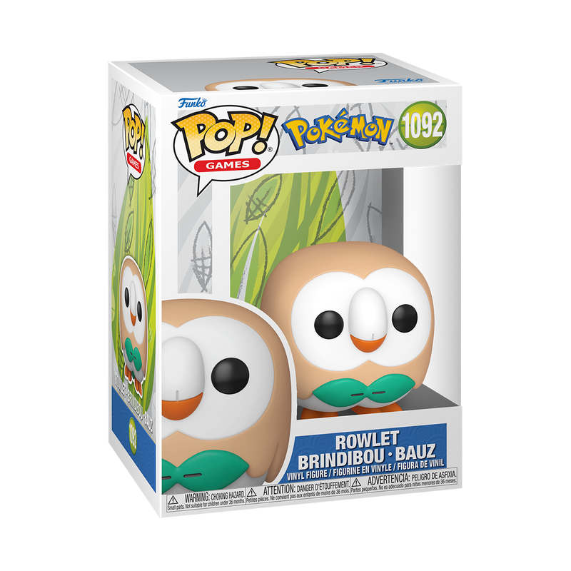 Funko Pop ! Games - Pokémon (1092) Rowlet Vinyl Figure 9cm (Preordine)