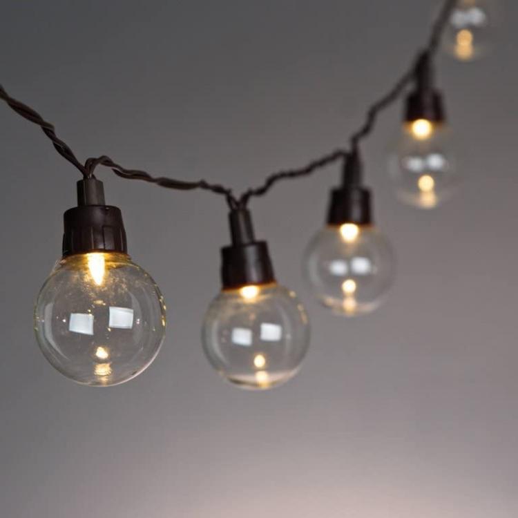CATENARIA SOLARE LUMINOSA 20 LAMPADINE CATENA 5,8MT LUCI ESTERNO ADDOBBI NATALE