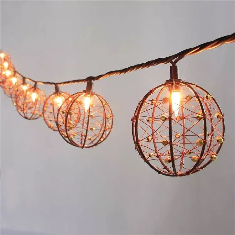 CATENARIA SOLARE LUMINOSA 10 LAMPADINE CATENA 3,8MT LUCI ESTERNO ADDOBBI NATALE