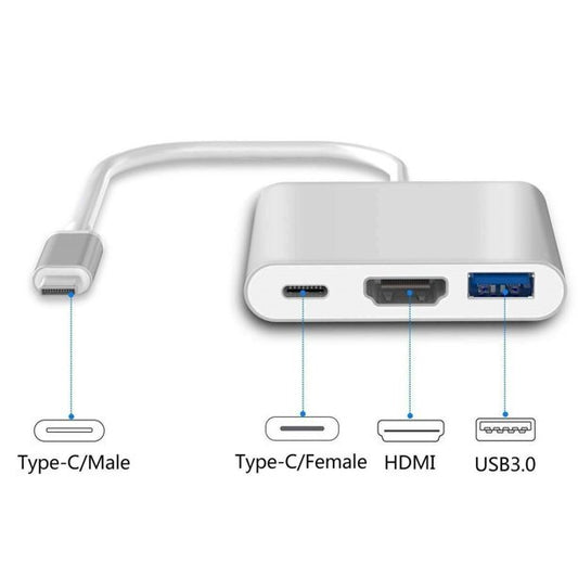 ADATTATORE MULTIPORTA HUB CONVERTITORE 4K 3.1 TYPE-C a HDMI/USB 3.0 30Hz ANDOWL