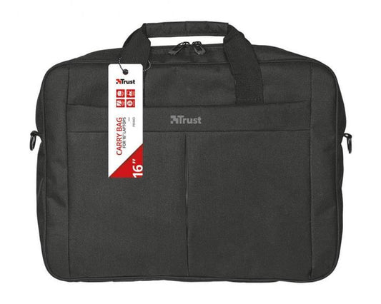 Trust Primo - Borsa per PC Notebook Laptop fino a 16" Zaino con Tracolla Nero Valigetta