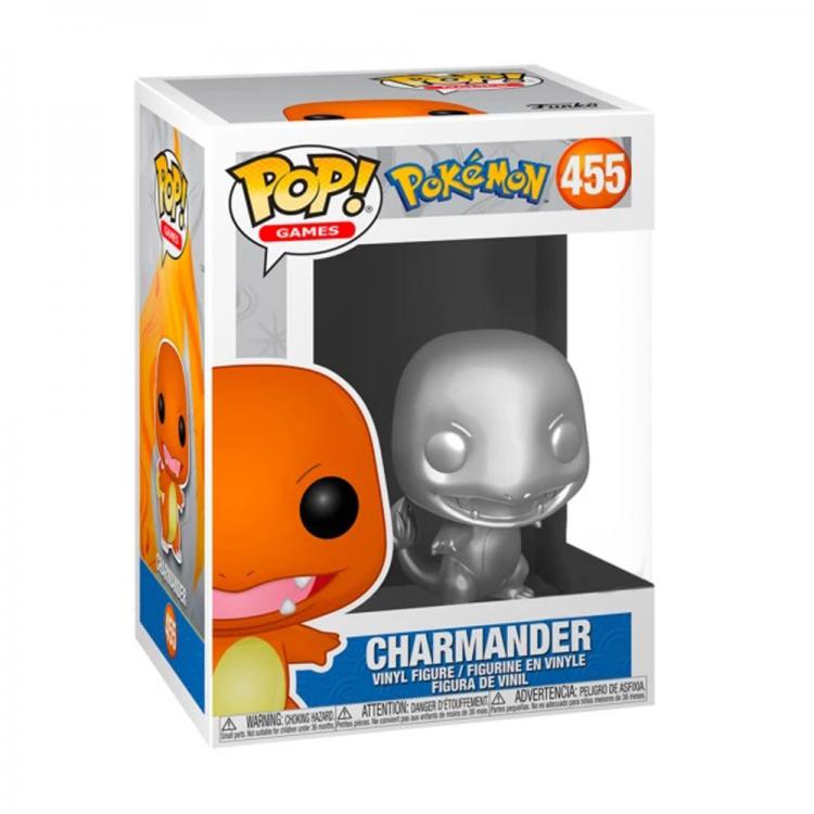 Funko Pop ! Games Pokemon 455 Charmander Figure Vinyl Pop Chrome Limited Edition
