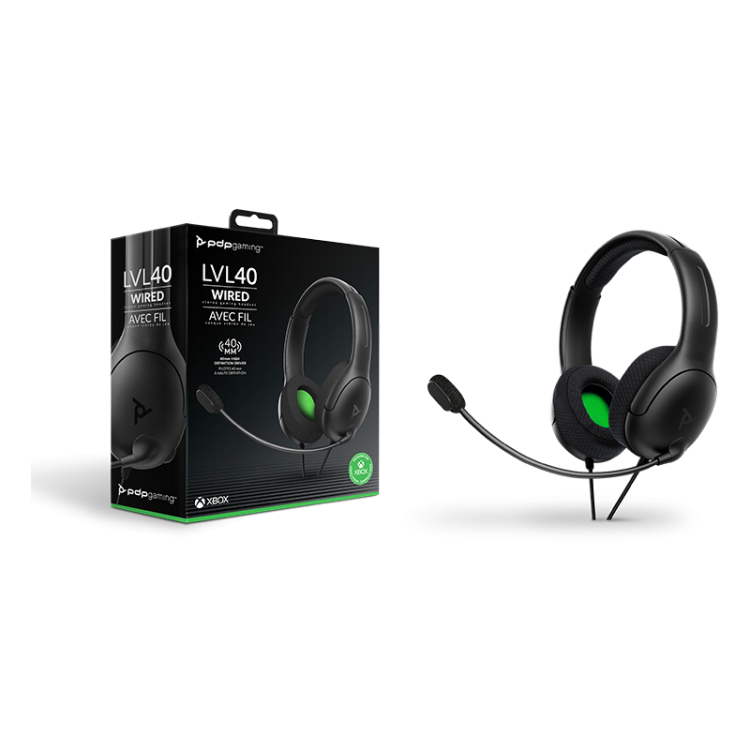 CUFFIE PDP XBOX ONE X|S SERIES X PC UFFICIALI CONTROLLER LVL40 WIRED BLACK/GREEN