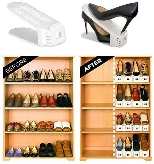 10pz | ORGANIZER SCARPE PER ARMADIO SALVASPAZIO PORTASCARPE REGOLABILE SCARPIERA