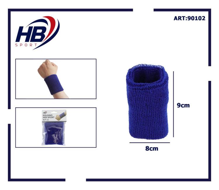 Set 4 Polsino Tergisudore Elastico In Spugna Da Tennis/Sport Gym Polsiera Cotone