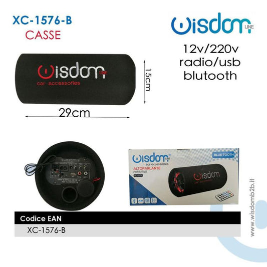 CASSA SUBWOOFER AMPLIFICATO AUTO BASSI 150W USB SD BLUETOOTH SPEAKER AUTO CASA