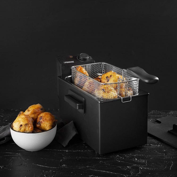 Princess Friggitrice A Olio 3Lt Acciaio Inox Nero 2000 W Contenitore Removibile