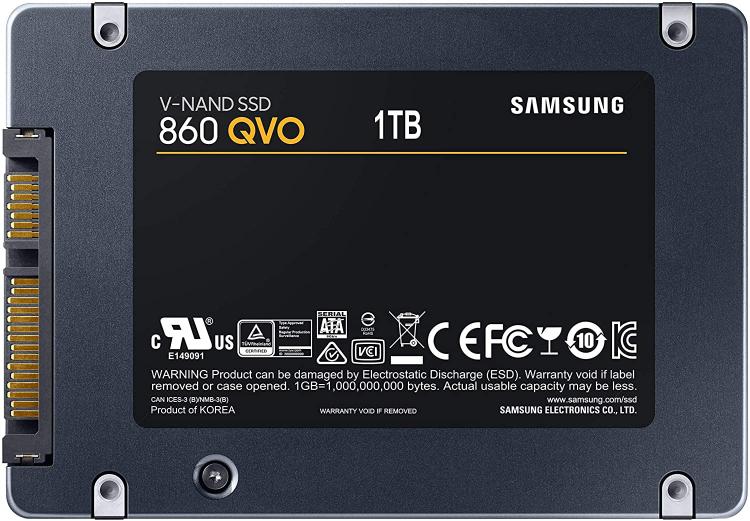 Samsung Hdd Ssd 2.5" Qvo 860 1Tb Mz-76Q1T0Bw Memoria Sata Samsung 860 Qvo Ssd