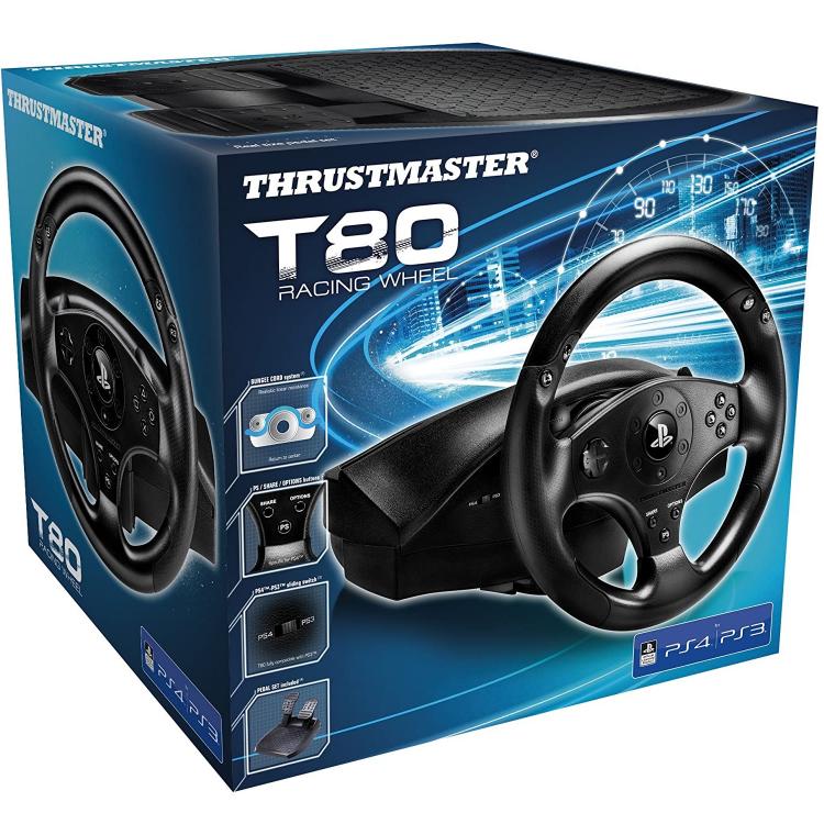 Thrustmaster T80 Volante E Pedali Sterzo Pedaliera Racing Wheel Ps4 Ps3 Pc Usb