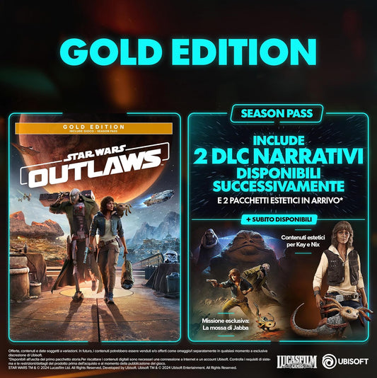 Star Wars Outlaws Gold Edition Ps5 Videogioco Multilingua Playstation 5 Nuovo