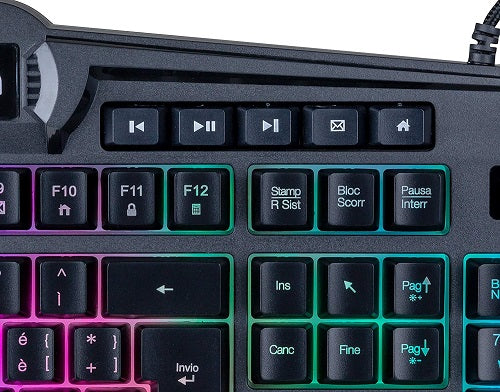 Nacon Tastiera Gaming Led Cl-210 Pc Windows Rgb 6 Tasti Macro Programmabili Usb