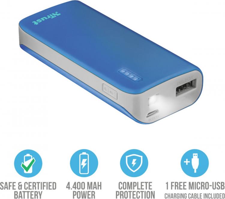 Tust-Urban Power Bank Batteria Esterna Caricabatteria Portatile Universale 4400
