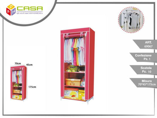 ARMADIO GUARDAROBA IN TESSUTO APPENDIABITI + 3 RIPIANI SCAFFALE SALVASPAZIO TNT