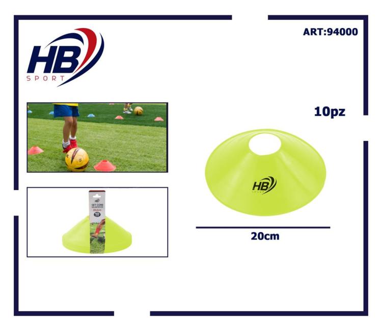 Set 10 Conetti Cinesini Dischi Coni Delimitatori Spazio Per Allenamento Calcio