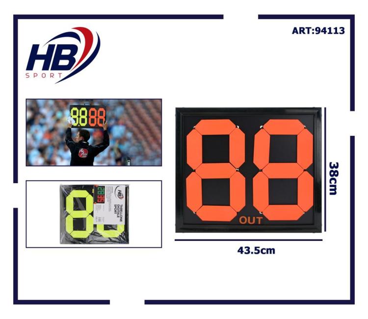 Tabellone Calcio Sport Sostituzioni Cambi Tabella Arbitro A 4 Cifre Fronte/Retro