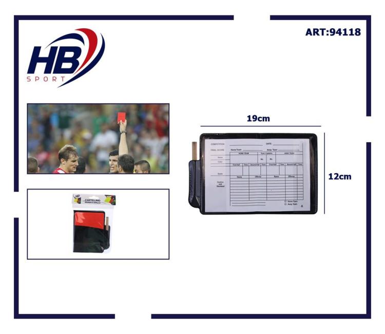 Kit Arbitro Calcio Calcetto Cartellino Rosso + Giallo + Taccuino + Matita