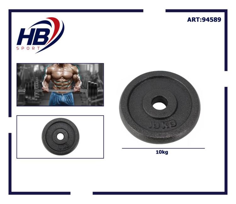 Disco Peso Bilanciere Manubro Dischi Ø 30Mm In Ghisa Palestra Bodybuilding 10Kg