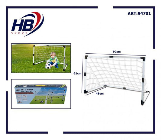 Hb Sport Set 2 Porte Da Calcio Bambini Porta Con Rete Pallone Mini Ball Incluso