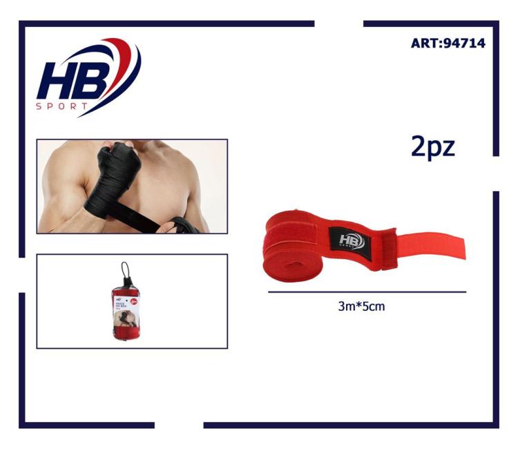 COPPIA FASCE DA BOXE BENDE SOTTOGUANTI BENDAGGIO KICK BOXING MMA PUGILATO ROSSO