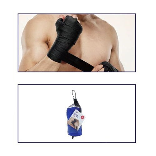 COPPIA FASCE DA BOXE BENDE SOTTOGUANTI BENDAGGIO KICK BOXING MMA PUGILATO BLU