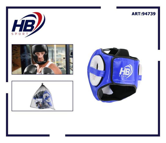 Hb Casco Boxe Kick Boxing Caschetto Griglia Protezione Mma Arti Marziali Blu