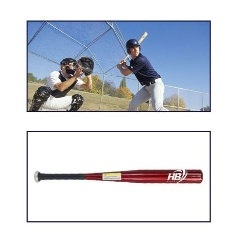 Mazza Da Baseball Softball Alluminio (63Cm) 25" Allenamento Adulti Bambini Rossa