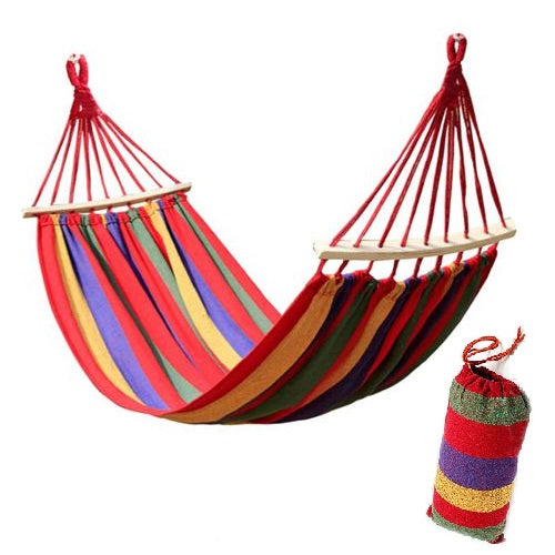 AMACA CLASSICA SINGOLA TESSUTO COTONE SOSTEGNO LEGNO 80X200 GIARDINO CAMPEGGIO R