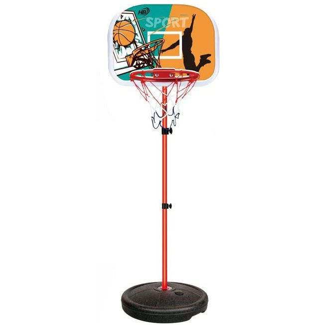 Set Canestro Basket Cerchio Rete + Palla Con Base Tabellone Gioco Bambini |165Cm