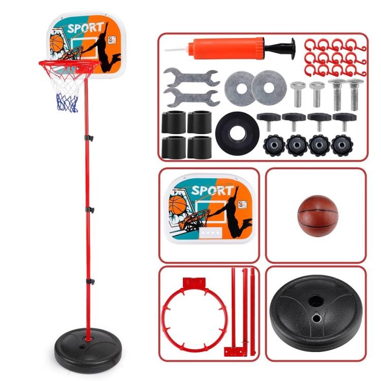 Set Canestro Basket Cerchio Rete + Palla Con Base Tabellone Gioco Bambini |120Cm