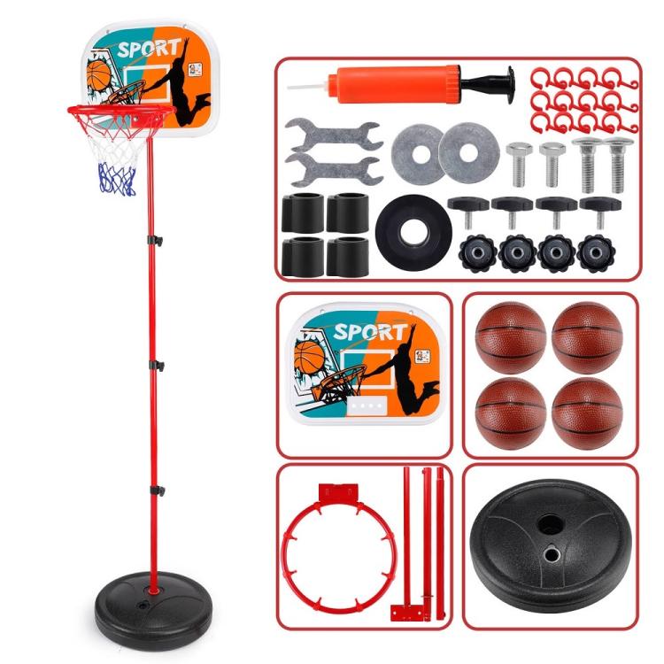 Set Canestro Basket Cerchio Rete + Palla Con Base Tabellone Gioco Bambini |165Cm