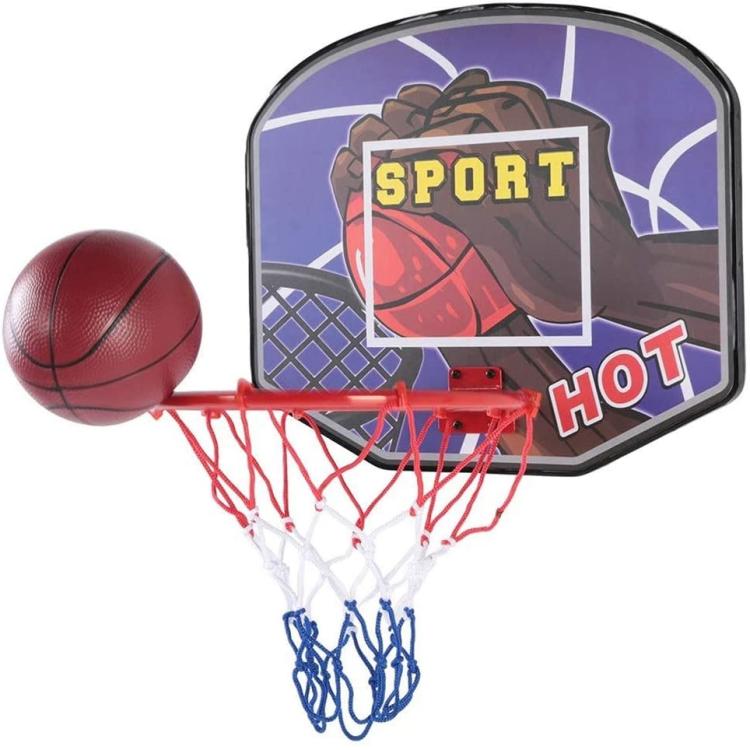 Hb Set Canestro Basket Rete + Palla Bambini Adulti Ufficio A Parete Porta Ø 40Cm