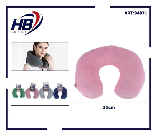 Cuscino Da Viaggio Collo Cervicale In Tessuto Memory Foam Relax Auto Treno Aereo 94971