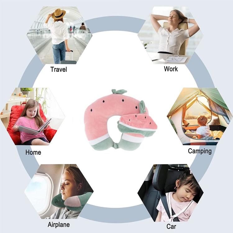 Cuscino Da Viaggio Collo Cervicale In Tessuto Memory Foam Relax Auto Treno Aereo 94974