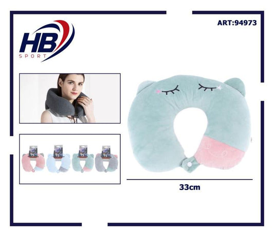 Cuscino Da Viaggio Collo Cervicale In Tessuto Memory Foam Relax Auto Treno Aereo 94973