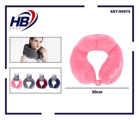 Cuscino Da Viaggio Collo Cervicale In Tessuto Memory Foam Relax Auto Treno Aereo 94975