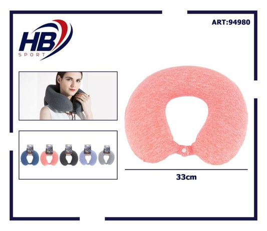 Cuscino Da Viaggio Collo Cervicale In Tessuto Memory Foam Relax Auto Treno Aereo 94980