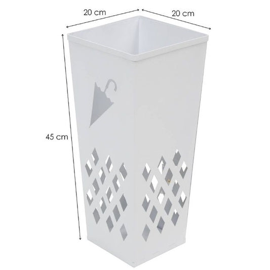 Portaombrelli In Ferro Porta Ombrelli Design Stand Vaschetta Salvagoccia Bianco
