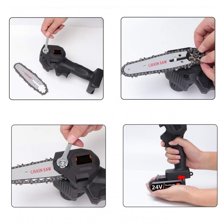 Mini Elettrosega A Batteria 24V Motosega Sega Elettrica Tagliarami 4'' |Ea-98819