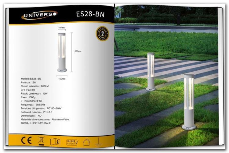 Lampione Giardino Lampada 12W Led Terra Esterno Lampioncino Bianco Naturale Es28